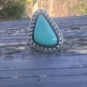 Navajo Mike Smith Thunder Mountain Turquoise Sterling Silver Ring